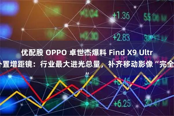 优配股 OPPO 卓世杰爆料 Find X9 Ultra 外置增距镜：行业最大进光总量，补齐移动影像“完全体”